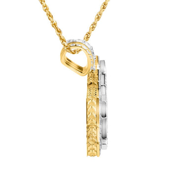 White, Yellow Diamond ATS Pendant in 14k Yellow Gold 15.50 Ctw